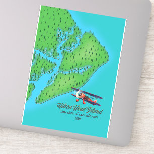 Karte von Hilton Head Island South Carolina Aufkleber