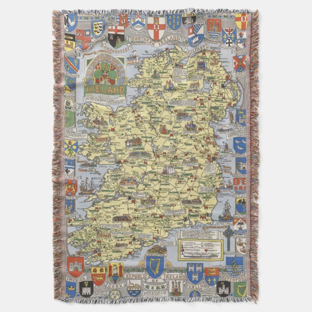 Karte von historischem Irland Decke (Vorderseite Vertikal)