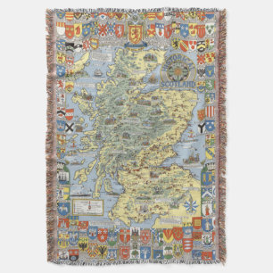 Karte von historischem Schottland Decke