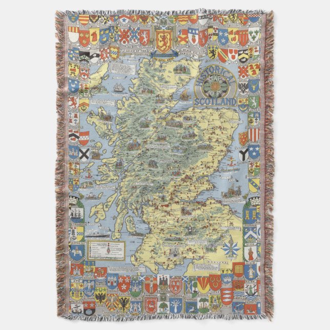 Karte von historischem Schottland Decke (Vorderseite Vertikal)