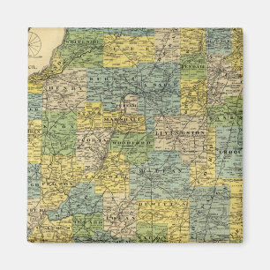 Karte von Illinois 2 Magnet