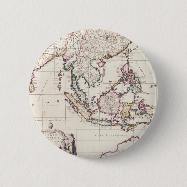 Karte von Indien u. von Ostinseln Button (Vorderseite)