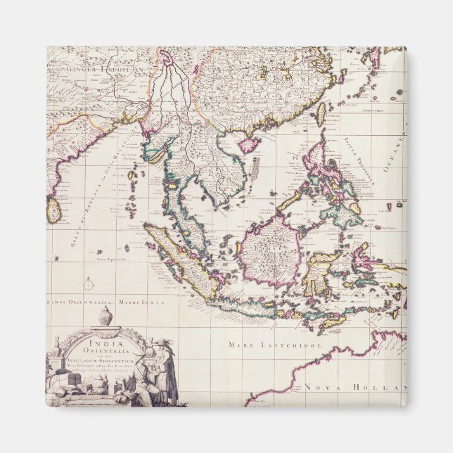 Karte von Indien und den Ostindien Magnet (Vorne)