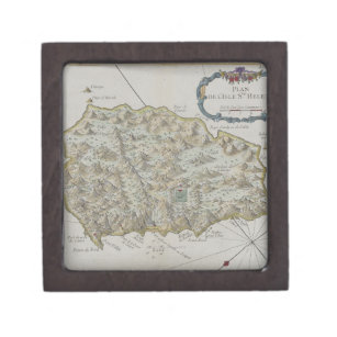 Karte von Insel von St. Helena Schmuckkiste
