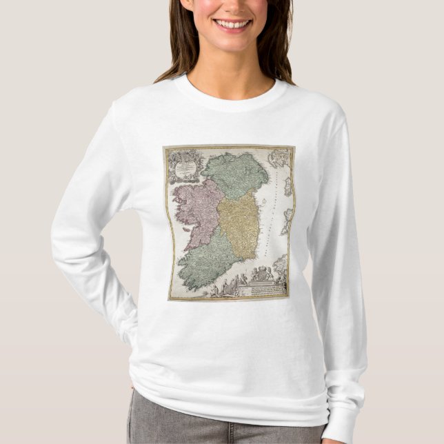 Karte von Irland die Provinzen von Ulster zeigend T-Shirt (Vorderseite)