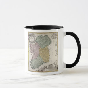 Karte von Irland die Provinzen von Ulster zeigend Tasse