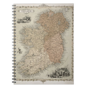 Karte von Irland, erschienenes c.1850 Notizblock