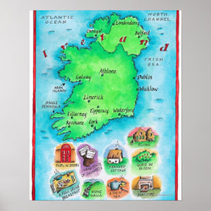 Karte von Irland Poster