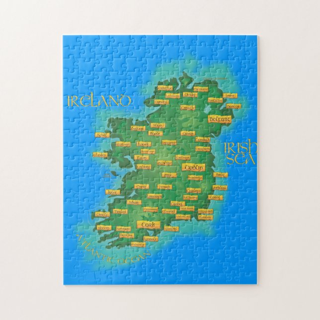Karte von Irland Puzzle (Vertikal)