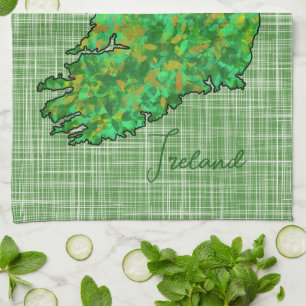 Karte von Irland St. Patrick's Day Geschirrtuch