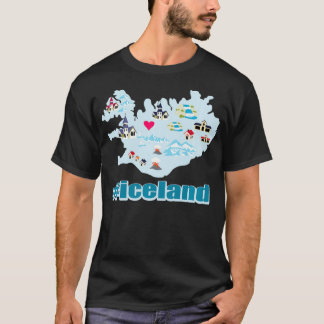 Karte von Island Funny Cool Viking Island T-Shirt
