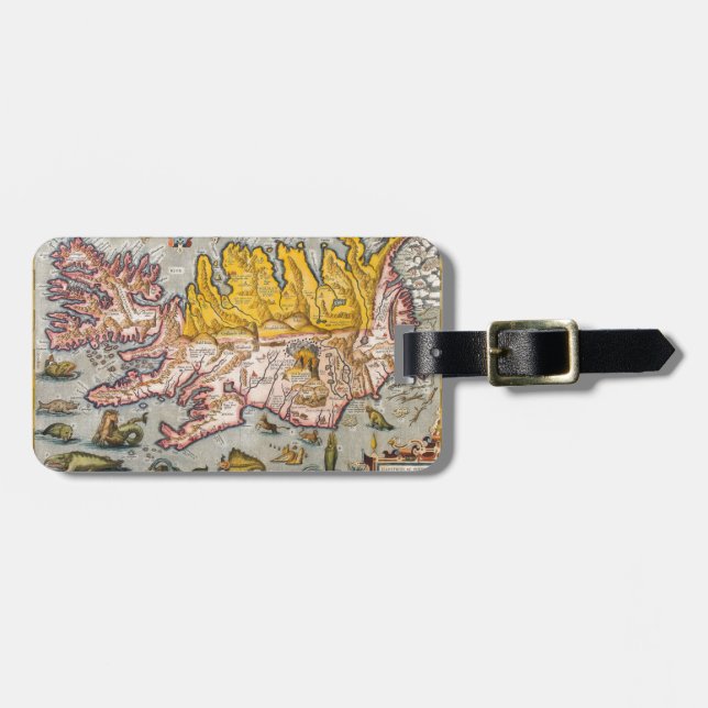 Karte von Island Gepäckanhänger (Vorderseite horizontal)