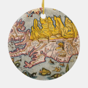 Karte von Island Keramikornament