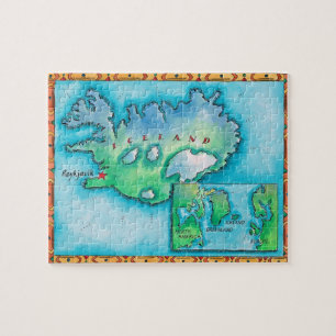 Karte von Island Puzzle