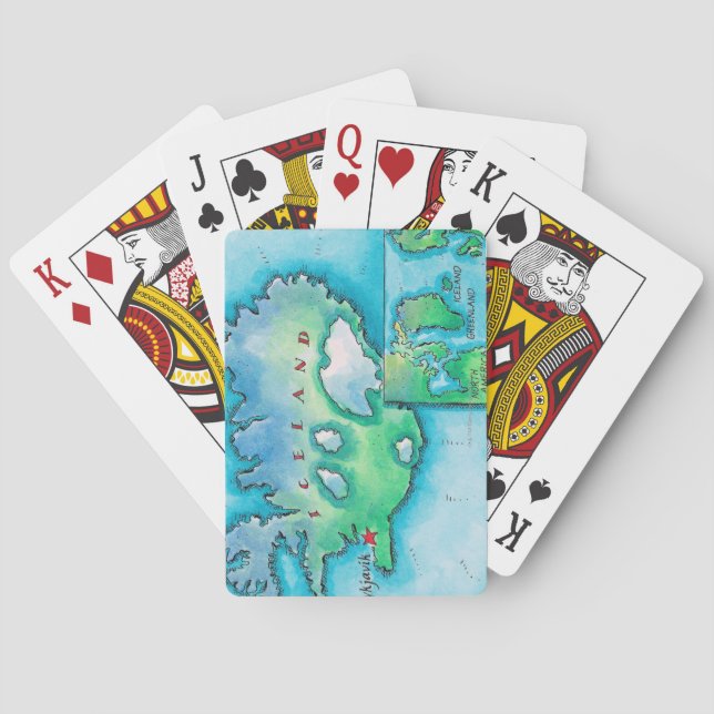 Karte von Island Spielkarten (Rückseite)