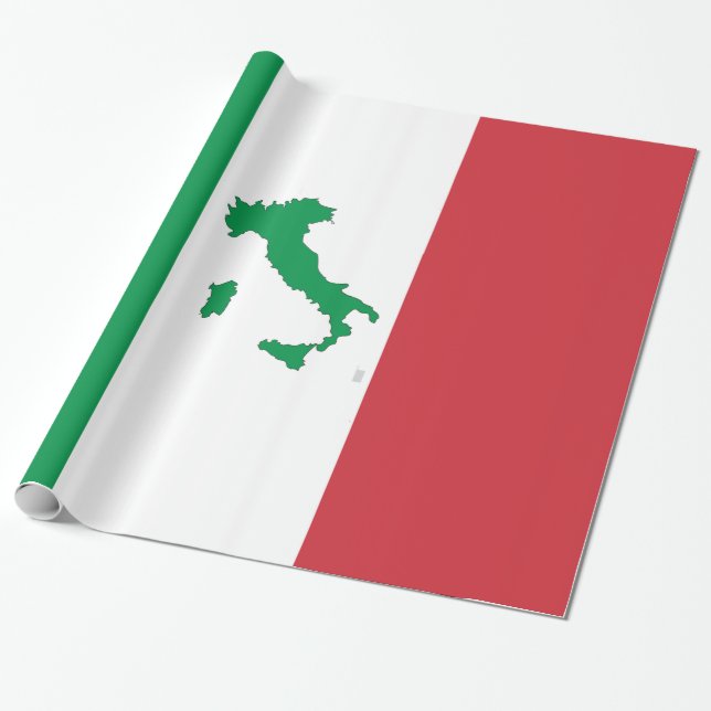 Karte von Italien - italienische Flagge Geschenkpapier (Ungerollt)