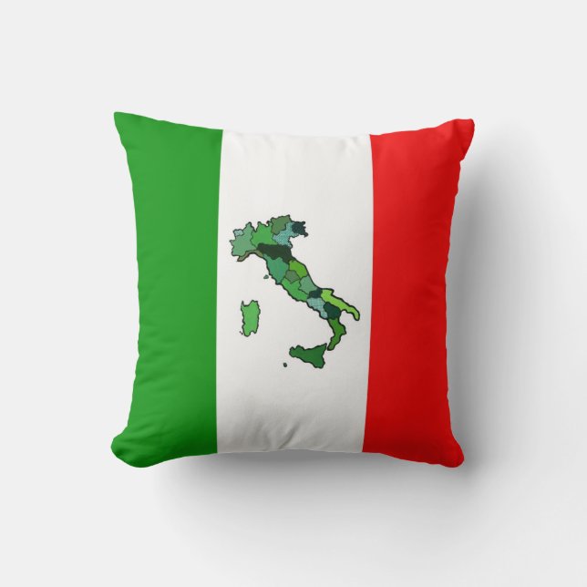 Karte von Italien und von italienischer Flagge Kissen (Vorderseite)