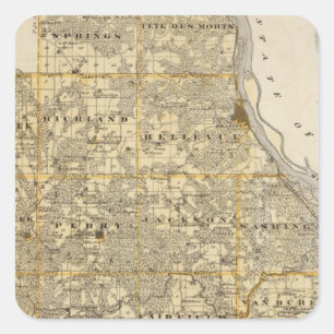 Karte von Jackson County 2 Quadratischer Aufkleber