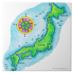 Karte von Japan Fliese