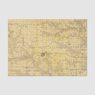Karte von Jefferson County, Staat von Iowa Seidenpapier