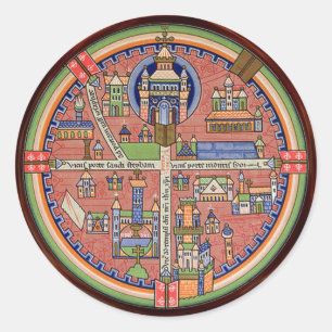 Karte von Jerusalem-Aufkleber Runder Aufkleber