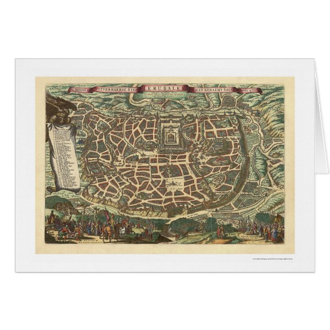 Karte von Jerusalem durch Nicolaes Visscher 1660 (Vorderseite (Horizontal))