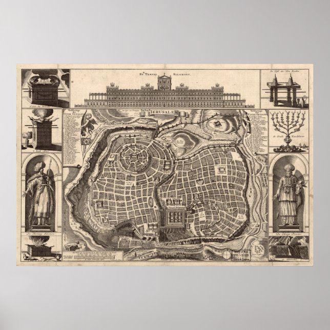 Karte von Jerusalem Poster (Vorne)