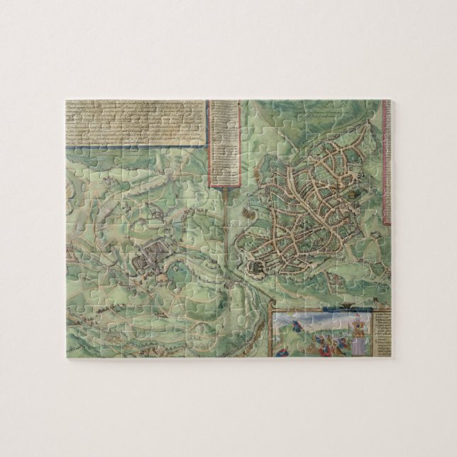 Karte von Jerusalem, von 'Civitates Orbis Terrarum Puzzle (Horizontal)