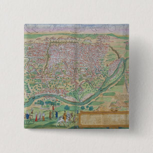 Karte von Kairo, von "Civitates Orbis Terrarum" vo Button