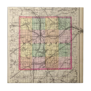 Karte von Kalamazoo County, Michigan Fliese