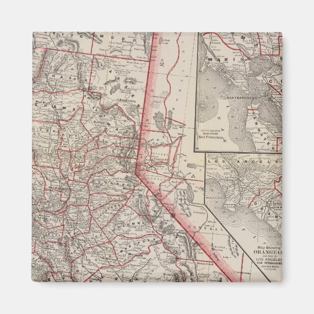 Karte von Kalifornien Magnet (Vorne)