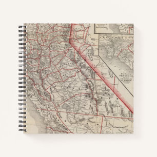 Karte von Kalifornien Notizbuch