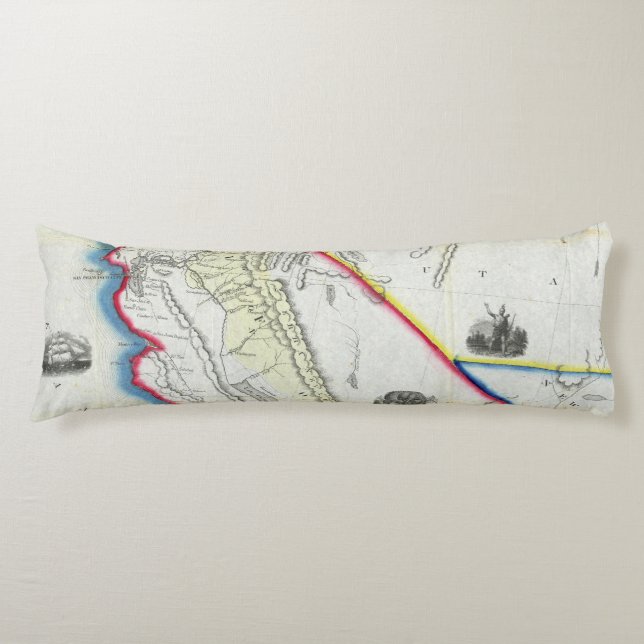 Karte von Kalifornien Seitenschläferkissen (Vorderseite)