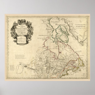 Karte von Kanada (circa 1718) Poster