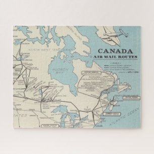 Karte von Kanada - Kanada Air Mail Routes Puzzle