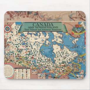 Karte von Kanada - Natürliche und industrielle Res Mousepad