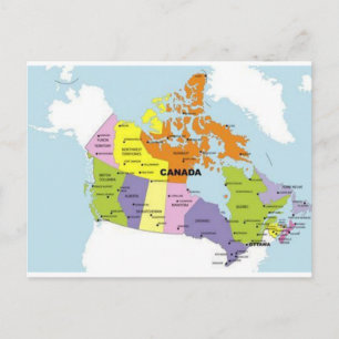 Karte von Kanada Postkarte