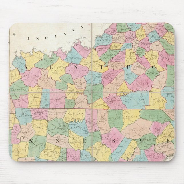 Karte von Kentucky & Tennessee Mousepad (Vorne)