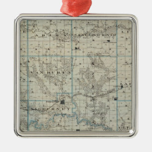 Karte von Keokuk County, Staat von Iowa Ornament Aus Metall