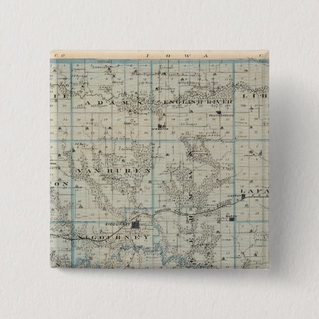 Karte von Keokuk Landkreis, Staat von Iowa Button (Vorderseite)