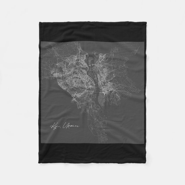 Karte von Kiew  Fleecedecke (Vorderseite)