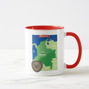 Karte von Kolumbien Tasse