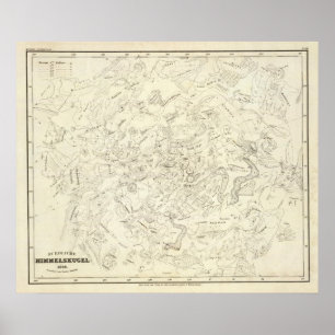 Karte von Konstellationen 2 Poster