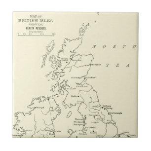 Karte von Kurorten Großbritanniens   Fliese