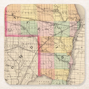 Karte von Landkreis St. Clair, Michigan Rechteckiger Pappuntersetzer