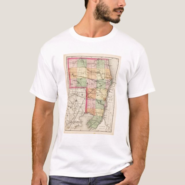 Karte von Landkreis St. Clair, Michigan T-Shirt (Vorderseite)