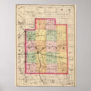 Karte von Lapeer County, Michigan Poster