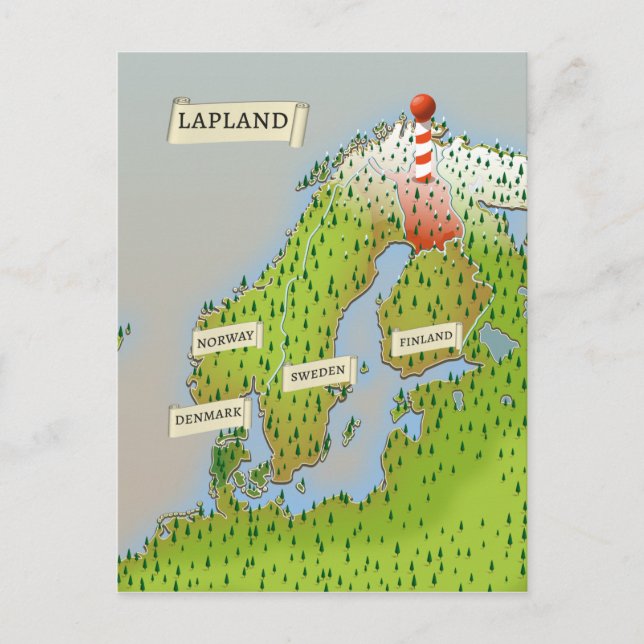 Karte von Lappland (Vorderseite)
