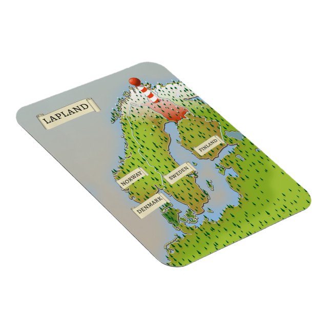 Karte von Lappland Magnet (Rechte Seite)