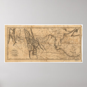 Karte von Lewis & Clark's Across Western America 1 Poster